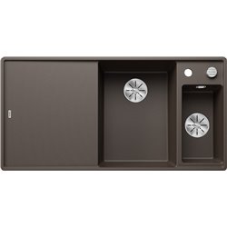 Evier Axia III 6 S-F Silgranit PuraDur Planche verre blanc Café, cuve princip. à droite 523494