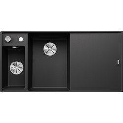 Evier Axia III 6 S-F Silgranit PuraDur Planche frêne Anthracite, cuve princip. à gauche 524663