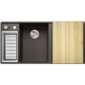 Evier Axia III 6 S-F Silgranit PuraDur Planche frêne Café, cuve princip. à gauche 524668
