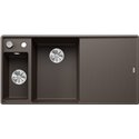 Evier Axia III 6 S-F Silgranit PuraDur Planche verre blanc Café, cuve princip. à gauche 524674