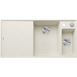 Evier Axia III 6 S-F Silgranit PuraDur Planche verre blanc Blanc Soft, cuve princip. à droite 527049
