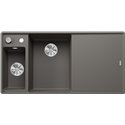 Evier Axia III 6 S-F Silgranit PuraDur Planche frêne Gris Volcan, cuve princip. à gauche 527231