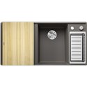Evier Axia III 6 S-F Silgranit PuraDur Planche frêne Gris Volcan, cuve princip. à droite 527233