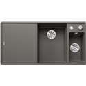 Evier Axia III 6 S-F Silgranit PuraDur Planche frêne Gris Volcan, cuve princip. à droite 527233