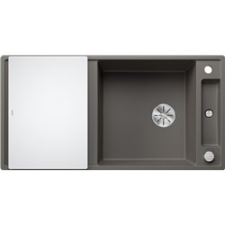 Evier Axia III XL 6 S Planche verre blanc Gris Volcan 527234