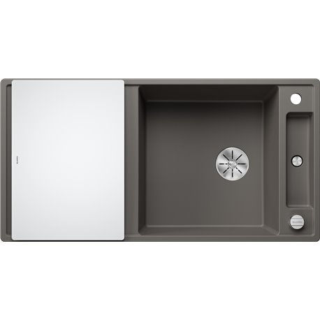 Evier Axia III XL 6 S Planche verre blanc Gris Volcan 527234