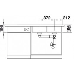 Evier Divon II 8 S-IF Inox 1160x510 mm double cuve égouttoir à droite Inox 521664