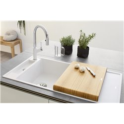 Evier Axia III XL 6 S Planche frêne Blanc 523504