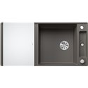 Evier Axia III XL 6 S-F Silgranit PuraDur Planche verre blanc Gris Volcan 527236