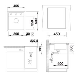 Evier Dalago 45-F 465x510 mm Gris Volcan 527243