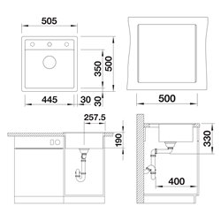Evier Dalago 5-F 515x510 mm Blanc Soft 527062