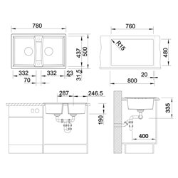 Evier Lexa 8 Gris Volcan 527279