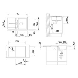 Evier Metra 45 S Automatique Gris Volcan 527288