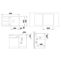 Evier Metra 5 S-F Gris Volcan 527294