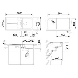 Evier Metra 6 S Manuel Blanc Soft 527115