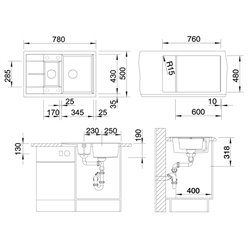Evier Metra 6 S Compact Blanc Soft 527114