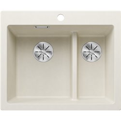 Evier Pleon 6 Split Blanc Soft, vidage manuel 527139