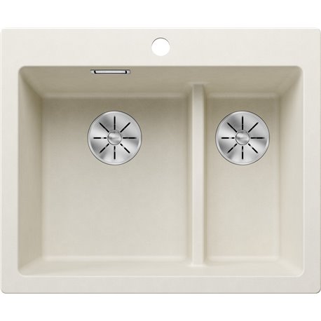 Evier Pleon 6 Split Blanc Soft, vidage manuel 527139