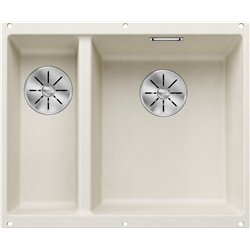 Evier Subline 340/160-U Silgranit Grande cuve droite Blanc Soft 527163