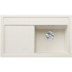 Evier Zenar 45 S Silgranit sans access. Egouttoir gauche Blanc Soft 527178