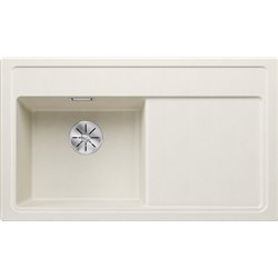 Evier Zenar 45 S Silgranit sans access. Egouttoir droite Blanc Soft 527176