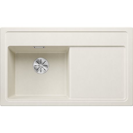 Evier Zenar 45 S Silgranit sans access. Egouttoir droite Blanc Soft 527176