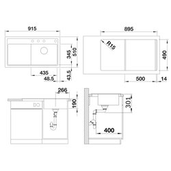 Evier Zenar 5 S sans access. Blanc Soft 527182