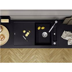 Evier Axia III 5 S Silgranit PuraDur Planche verre blanc Noir 525844