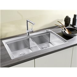 Evier Divon II 8-IF Inox 860x510 mm double cuve Inox 521663