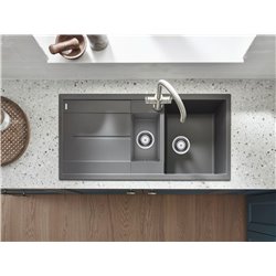 Evier Metra 6 S Manuel Gris rocher 518879