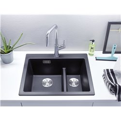Evier Pleon 6 Split Anthracite, vidage manuel 521689