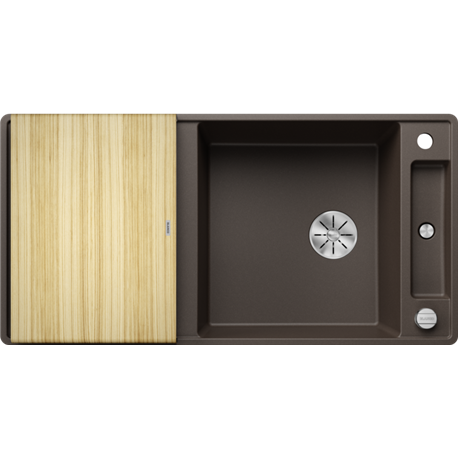 Evier Axia III XL 6 S-F Silgranit PuraDur Planche frêne Café 523525