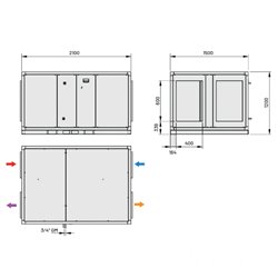 VMC double flux tertiaire CADB/T-HE PRO-REG Gauche Horizontal Avec batterie électrique 4500 m3/h
