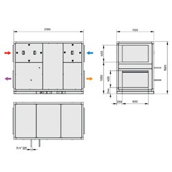 VMC double flux tertiaire CADB/T-HE PRO-REG Gauche Vertical Avec batterie électrique 4500 m3/h