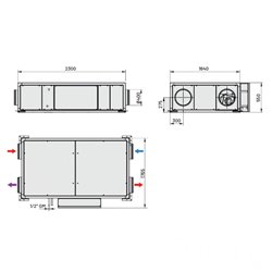 VMC double flux tertiaire CADB/T-HE PRO-REG Droite Horizontal Avec batterie électrique 2700 m3/h