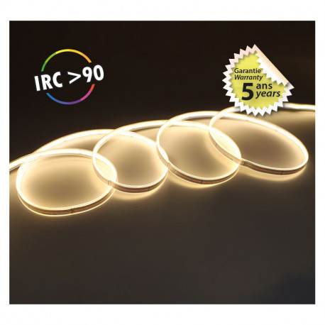 Ruban LED de 5 m 9W/m 740 Lm/m Blanc chaud