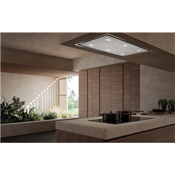 Hotte de plafond Maris Inox/verre blanc 90 cm 222999