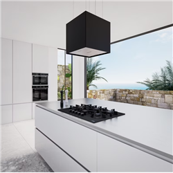 Hotte ilôt Mercury Acier noir laqué 40 cm 920754