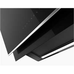 Hotte inclinée Mythos Pro Noir, profils inox 90 cm 233469