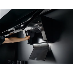 Hotte inclinée Mythos Pro Noir, profils noir mat 90 cm 233476
