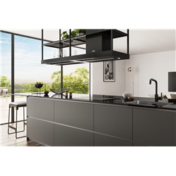 Hotte ilôt Mythos T-Shelf Noir mat 180 cm 216813
