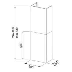 Cheminée pour hotte cuisine Smart - Neo - Maris 2.0 noir 054236