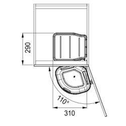 Poubelle sous évier Sorter Mini 1 bac 17 Litres 515219