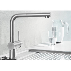 Mitigeur cuisine Linus-S 517184 Inox Brossé Levier À Droite