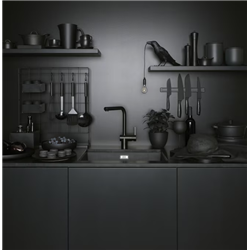 Mitigeur cuisine Atlas Neo Sensor Inox noir à bec 886888