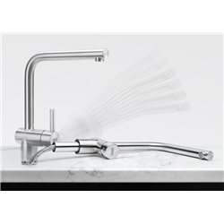 Mitigeur cuisine Atlas Néo solution fenêtre à bec Escamotable Inox 444880