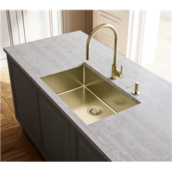 Mitigeur cuisine Eos Neo douchette double jet Reflet d'Or 230550