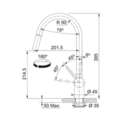 Mitigeur cuisine Leda Neo à douchette Inox 728812