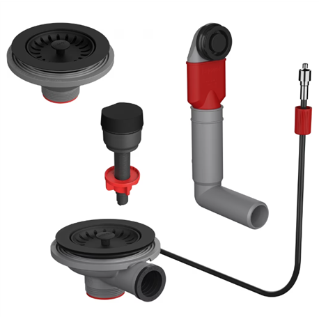 Vidage pour évier noir automatique, 1 cuve 1/2 ou 2 cuves 094701