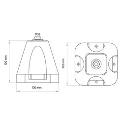 Plot support sol pour 140 kg vis hexagonale M10